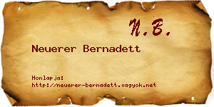 Neuerer Bernadett névjegykártya